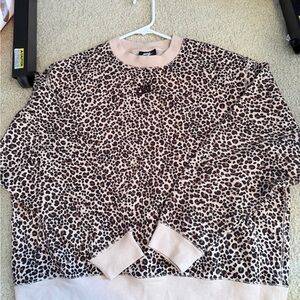 Nike Women’s Leopard Print Crewneck Sweater - medium